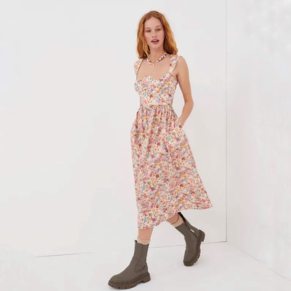FOR LOVE AND LEMONS Theodora Midi Dress, size Medium, MSRP $288